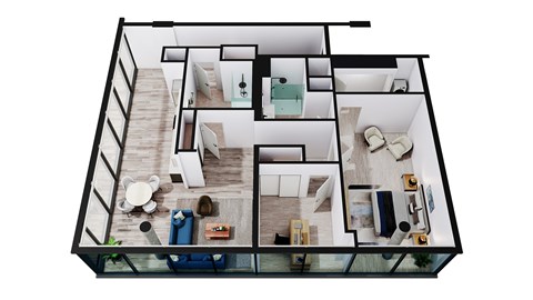 Floor plan for 2 beds, 2 baths, 1452 sqft